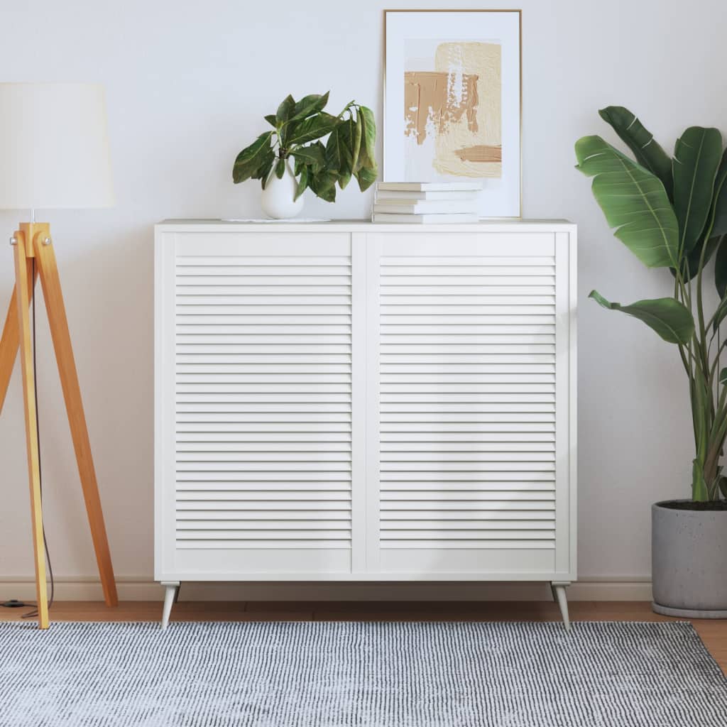 Ante A Lamelle Bianche 2 Pz Bianche 99,3x59,4 Cm Legno Di Pino - Image 3