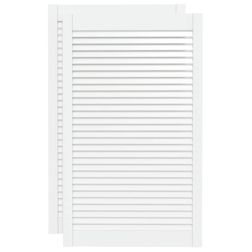 Ante A Lamelle Bianche 2 Pz Bianche 99,3x59,4 Cm Legno Di Pino - Image 4