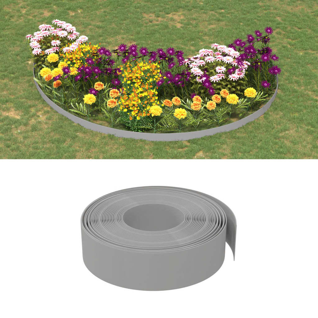 Bordature Da Giardino 2 Pz Grigie 10 M 15 Cm In Polietilene