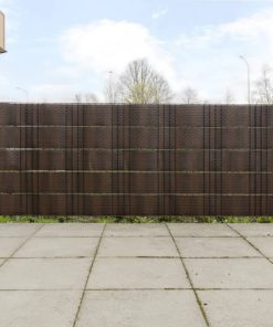 Schermi Da Balcone 10 Pz Marrone E Nero 255x19 Cm In Polyrattan