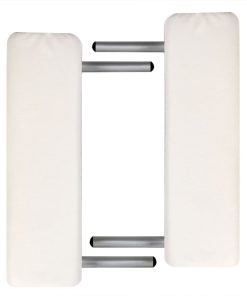 Lettino Da Massaggio Bianco Crema 2 Zone Telaio In Alluminio