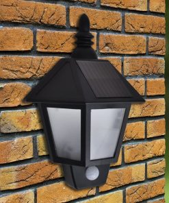 Lampade Solari A Parete 2 Pz Con Sensore Movimento Nere