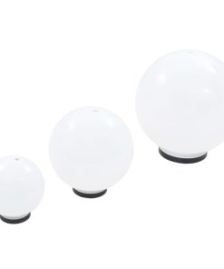 Set Lampade A Led Sferiche 6 Pz 20/30/40 Cm In Pmma