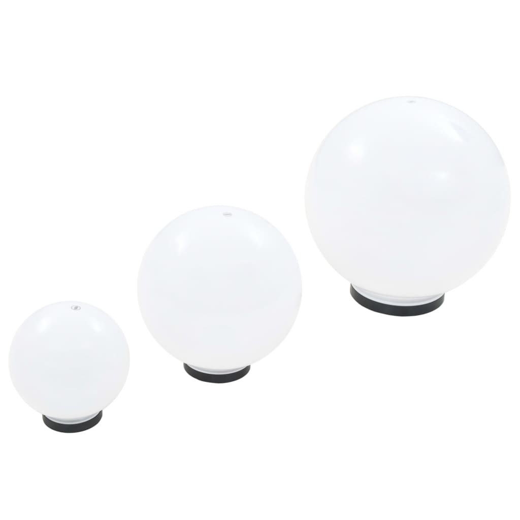 Set Lampade A Led Sferiche 6 Pz 20/30/40 Cm In Pmma