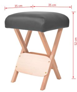 Sgabello Da Massaggio Spessore Sedile 12 Cm E 2 Supporti Nero