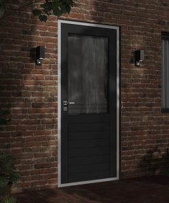 Applique Con Sensore Nera In Alluminio Pressofuso