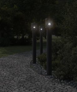 Lampada Da Terra Per Esterni Argento 110 Cm In Acciaio Inox