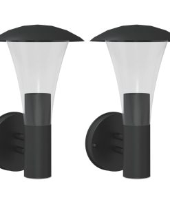 Applique Da Esterno 2 Pz Nere In Acciaio Inossidabile