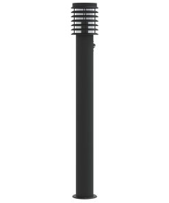 Lampade Da Terra Per Esterni Sensore Nere 3 Pz 110 Cm Acciaio