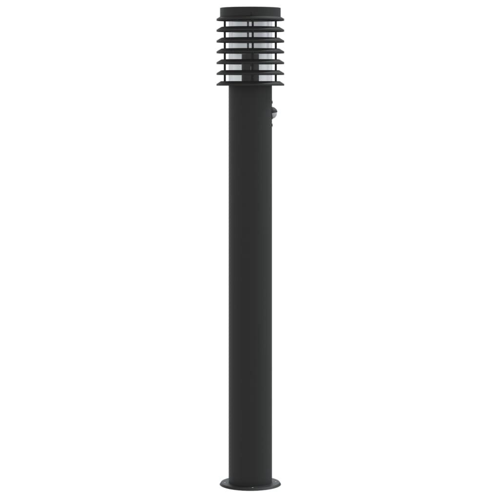 Lampade Da Terra Per Esterni Sensore Nere 3 Pz 110 Cm Acciaio
