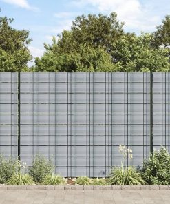 Schermi Privacy Da Giardino 10 Pz Grigio 252,5x19 Cm Pvc