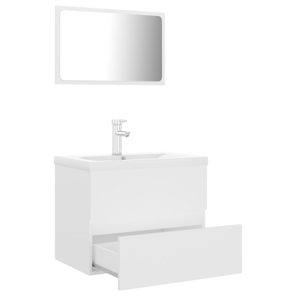 Set Mobili Da Bagno Bianco In Legno Multistrato - Image 6