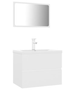 Set Mobili Da Bagno Bianco In Legno Multistrato