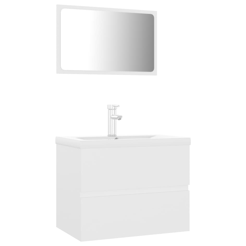 Set Mobili Da Bagno Bianco In Legno Multistrato