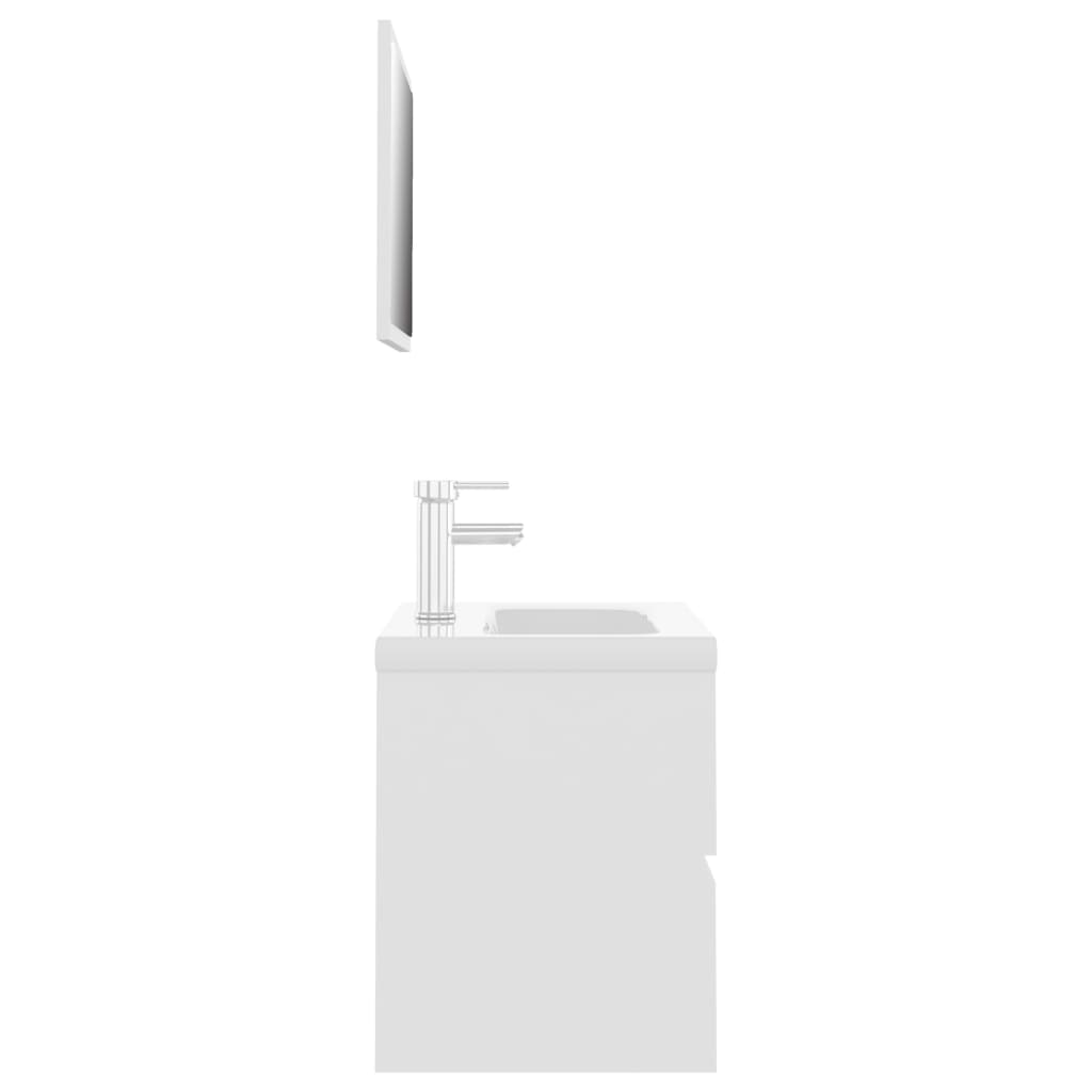 Set Mobili Da Bagno Bianco In Legno Multistrato - Image 5