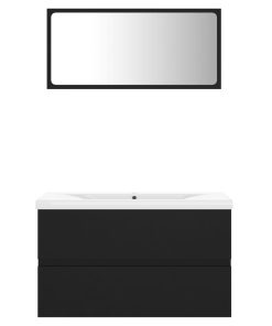 Set Mobili Da Bagno Nero In Legno Multistrato