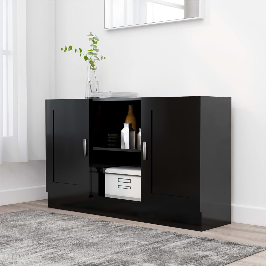Credenza Nera 120x30,5x70 Cm In Legno Multistrato - Image 2