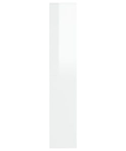 Scarpiera Bianco Lucido 54x34x183 Cm In Truciolato
