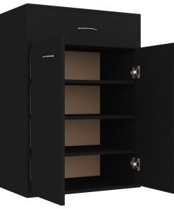 Scarpiera Nera 60x35x84 Cm In Legno Multistrato