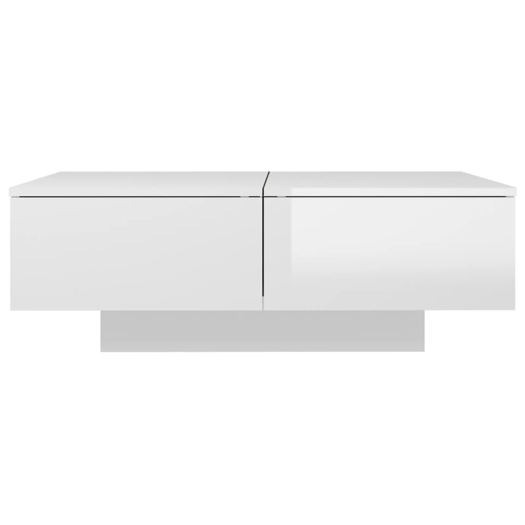 Tavolino Salotto Bianco Lucido 90x60x31 Cm In Legno Multistrato - Image 3