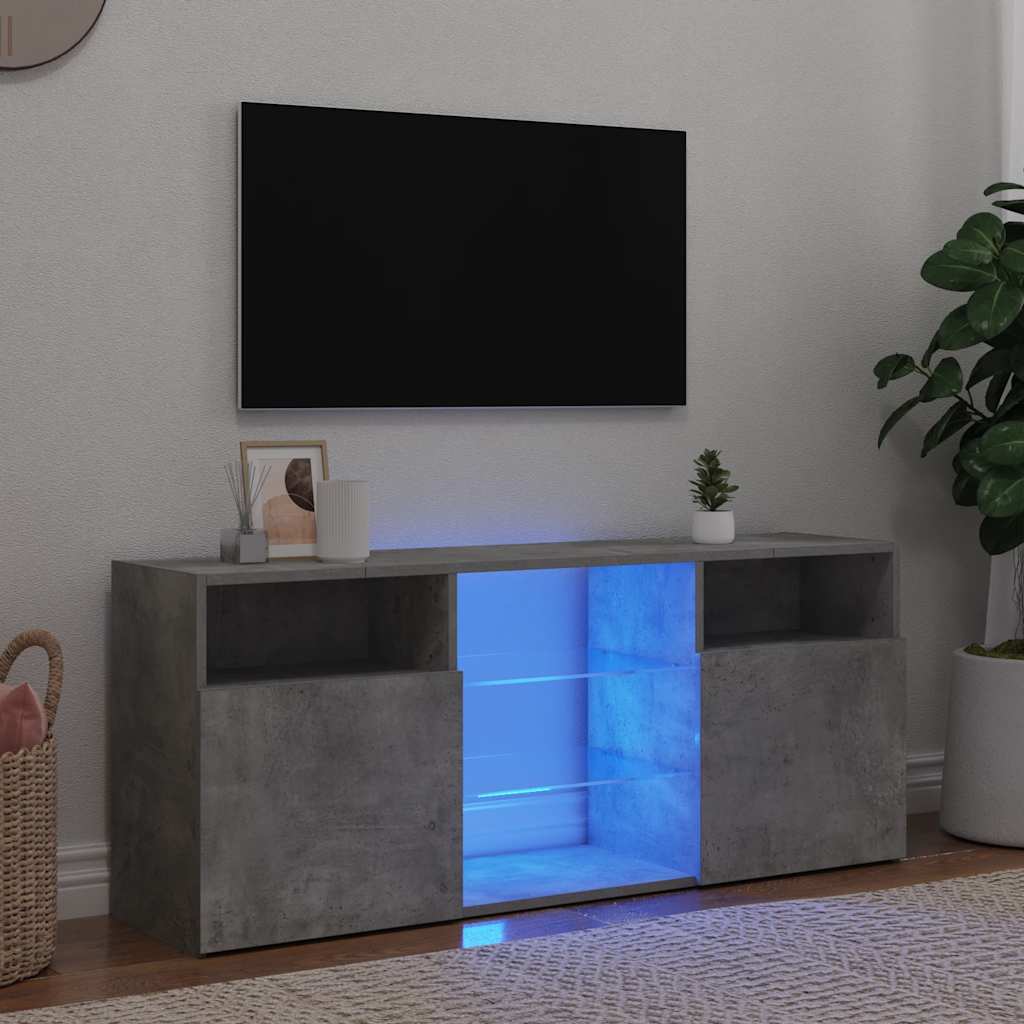 Mobile Porta Tv Con Luci Led Grigio Cemento 120x30x50 cm - Image 4
