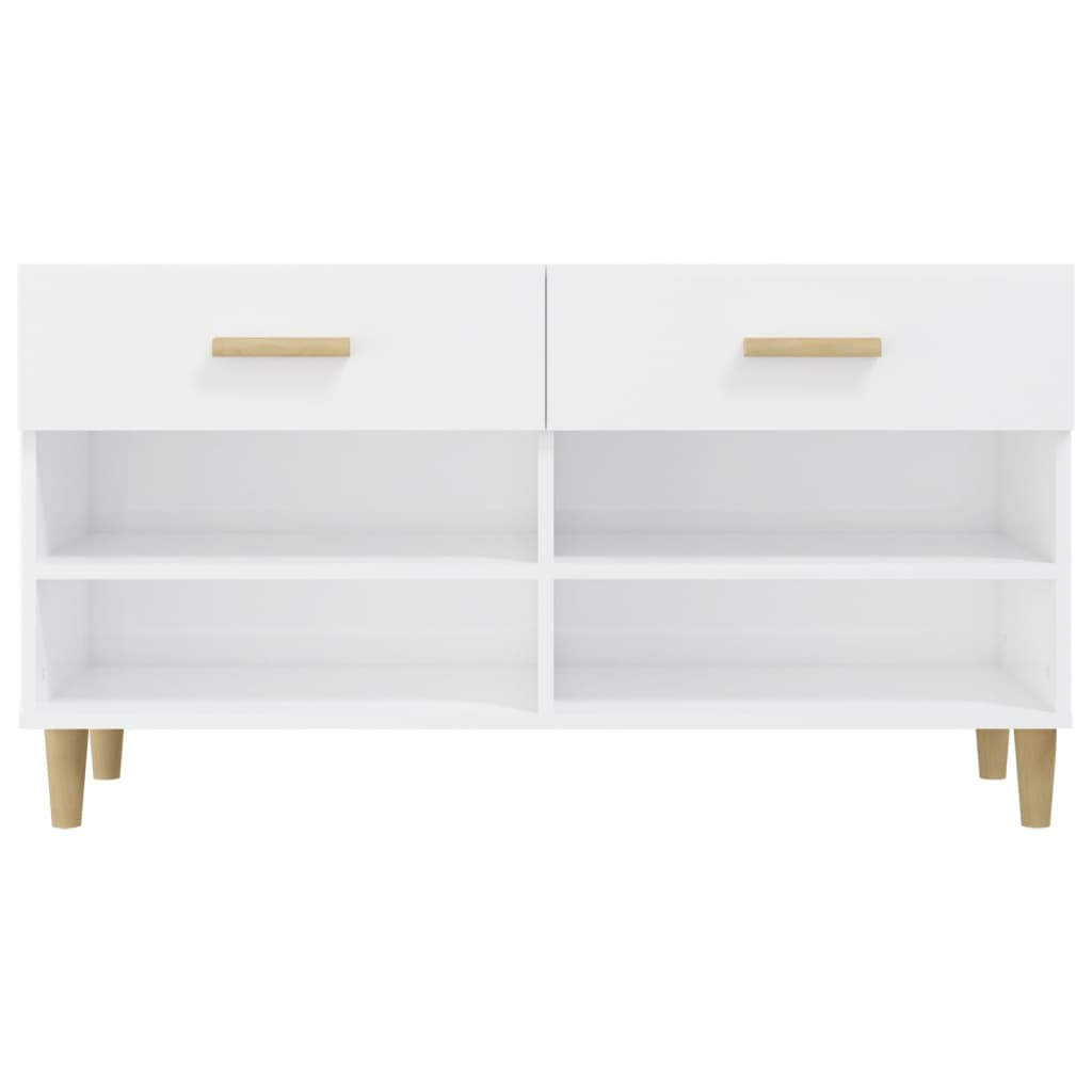Scarpiera Bianco Lucido 102x35x55 Cm In Legno Multistrato - Image 5