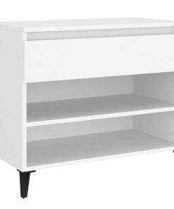 Scarpiera Bianca 70x36x60 Cm In Legno Multistrato
