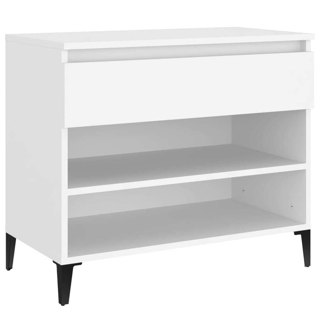 Scarpiera Bianca 70x36x60 Cm In Legno Multistrato