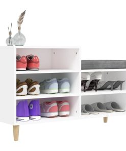 Scarpiera Bianca 102x36x60 Cm In Legno Multistrato