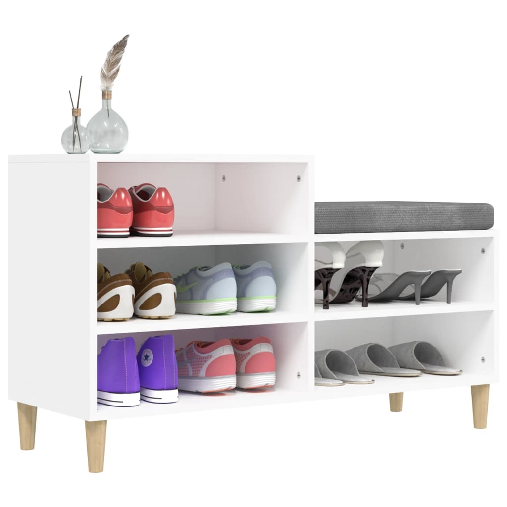 Scarpiera Bianca 102x36x60 Cm In Legno Multistrato