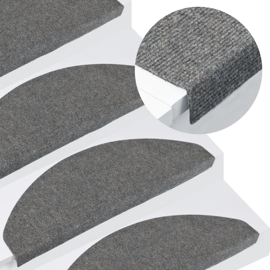 Tappetini Autoadesivi Per Scale 15 Pz 65x22,5x3,5 Cm Grigi
