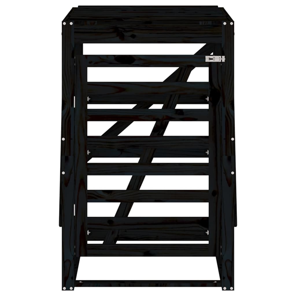 Copribidone Nero 84x90x128,5 Cm In Legno Massello Di Pino