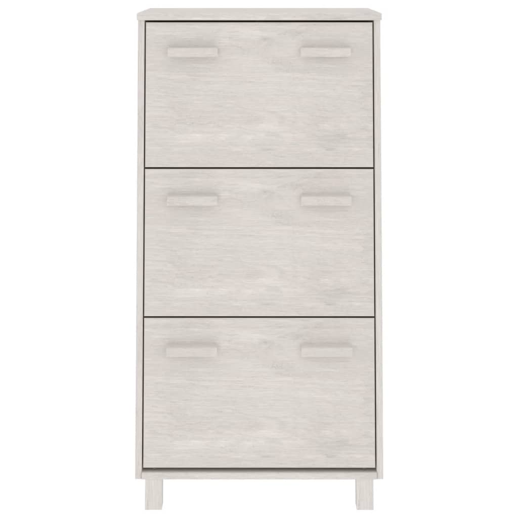 Scarpiera Hamar Bianca 59,5x35x117 Cm In Legno Massello Di Pino - Image 6