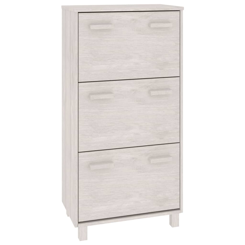 Scarpiera Hamar Bianca 59,5x35x117 Cm In Legno Massello Di Pino - Image 4