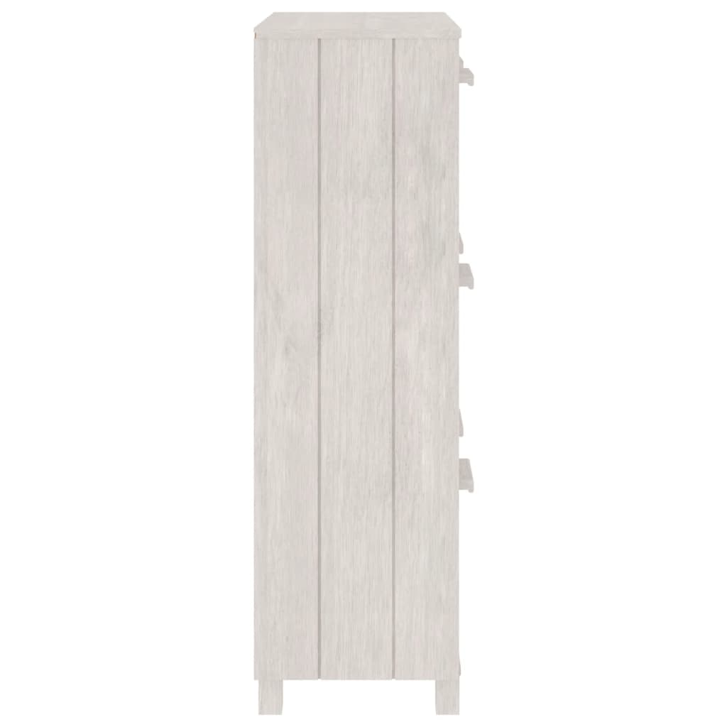 Scarpiera Hamar Bianca 59,5x35x117 Cm In Legno Massello Di Pino - Image 3