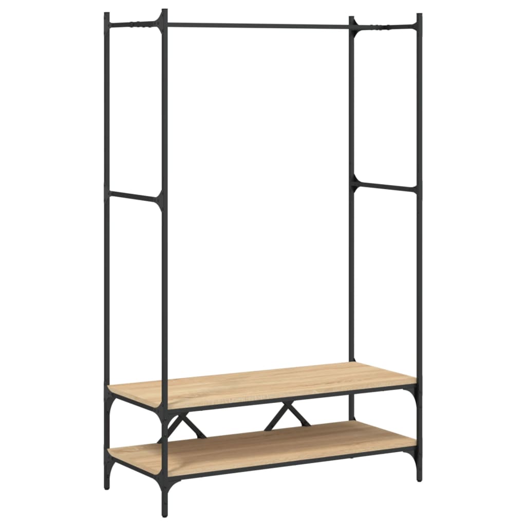 Appendiabiti Con Scaffali Rovere Sonoma In Legno Multistrato