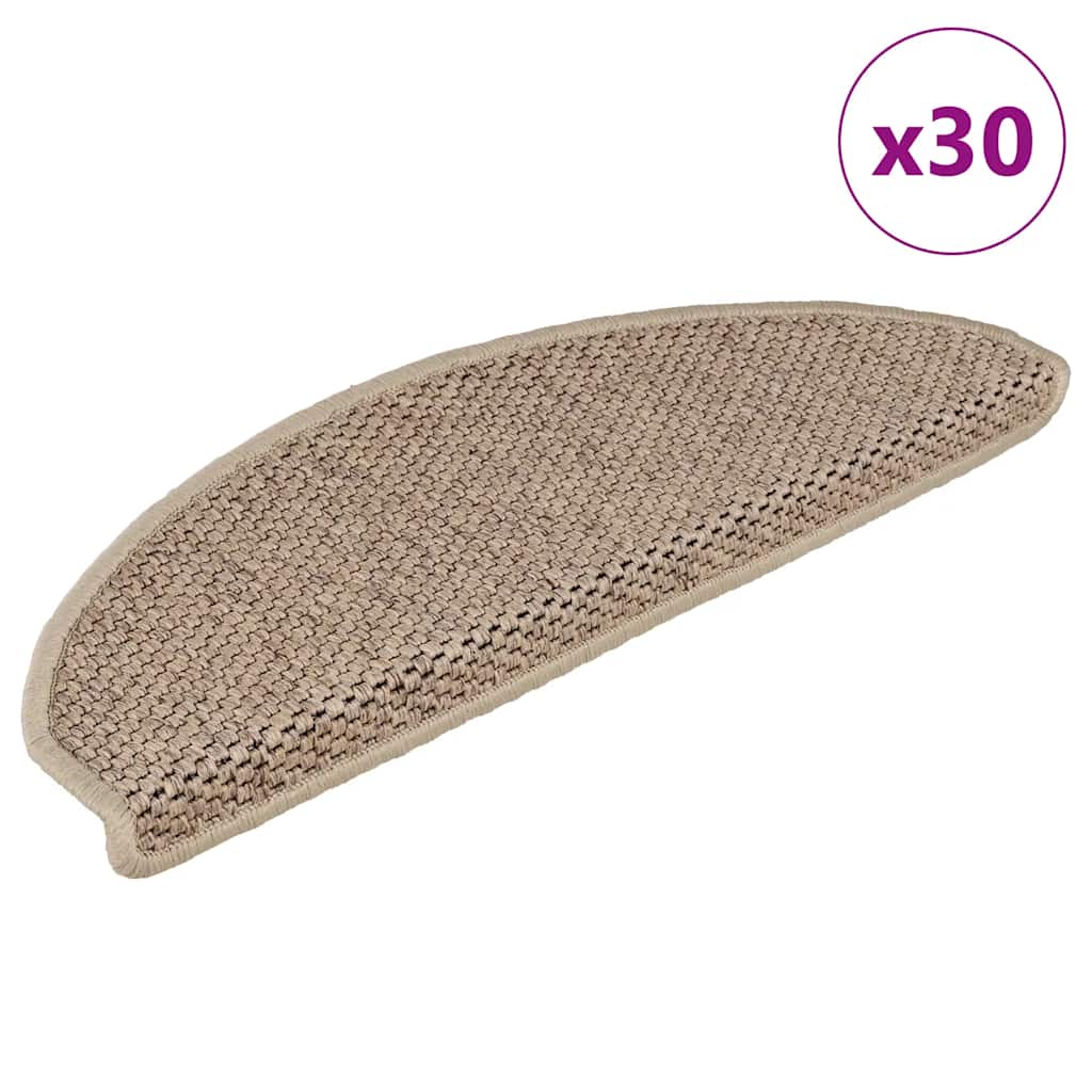 Tappeti Autoadesivi Scale Aspetto Sisal 30 Pz 65x21x4 Cm Sabbia - Image 2