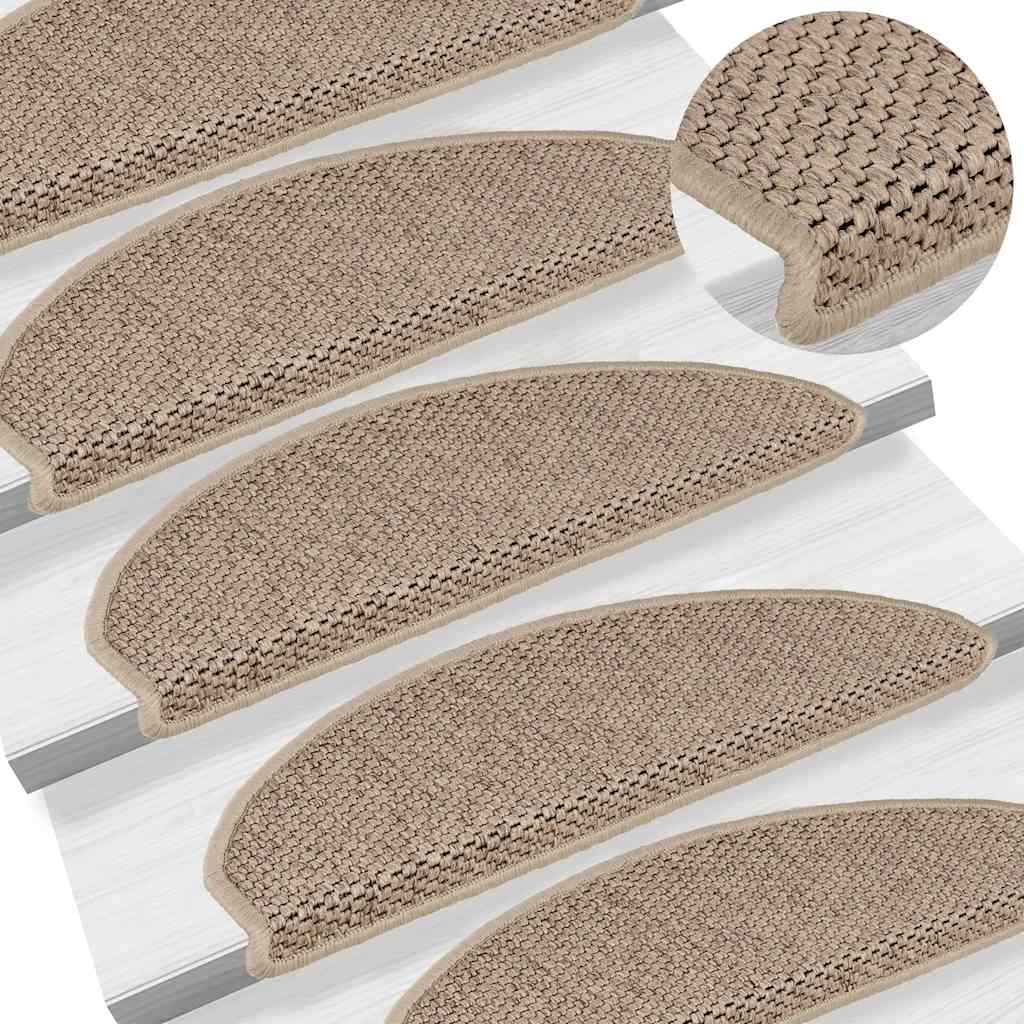 Tappeti Autoadesivi Scale Aspetto Sisal 30 Pz 65x21x4 Cm Sabbia - Image 3