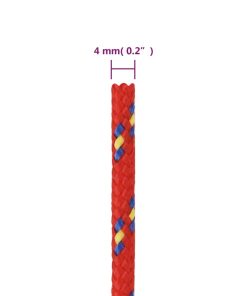 Corda Per Barca Rossa 4 Mm 100 M In Polipropilene