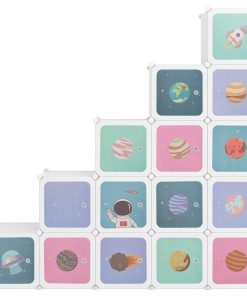 Scaffale Portaoggetti Per Bambini Con 15 Cubi Bianchi In pp