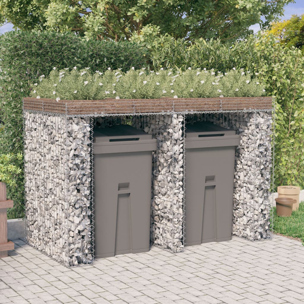 Parete Gabbioni Bidone Spazzatura 192x91x120 Cm Ferro Zincato - Image 5