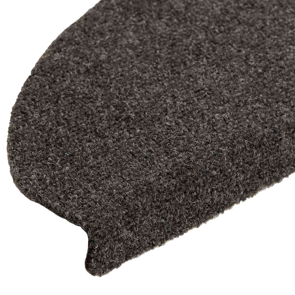 Tappetini Per Scale Autoadesivi 10 Pz 65x21x4 Cm Antracite Semicircolari Grandi