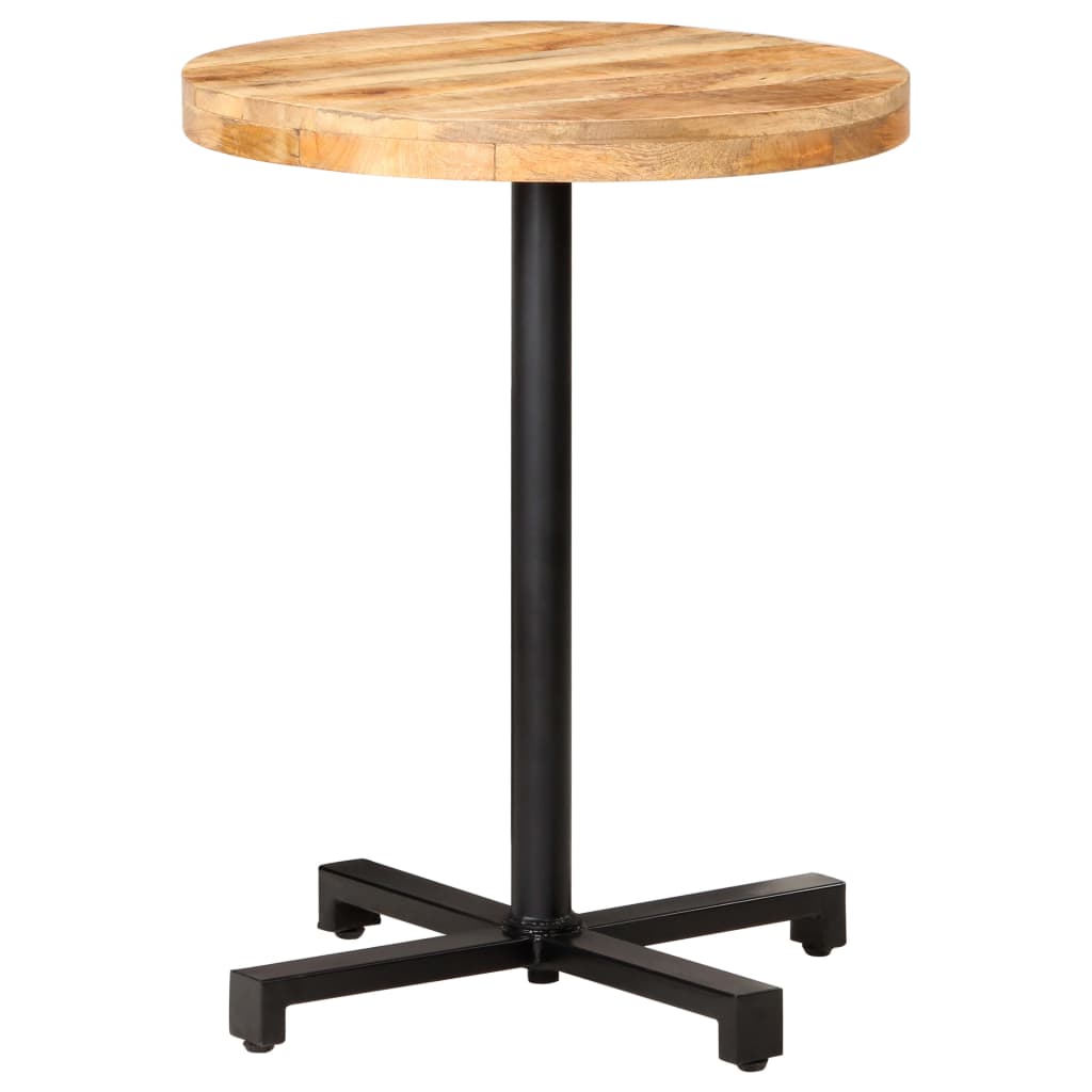 Tavolino Da Bistrot Rotondo Ø60x75 Cm In Legno Di Mango Grezzo