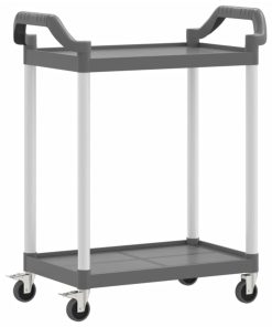 Carrello A 2 Ripiani Grigio 81x41x92 Cm In Alluminio