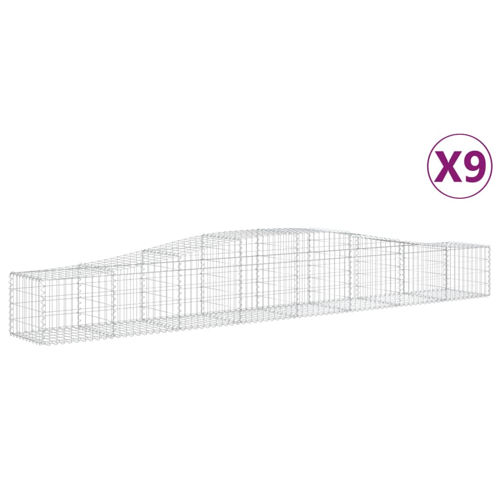 Cesti Gabbioni Ad Arco 9 Pz 400x50x40/60 Cm Ferro Zincato