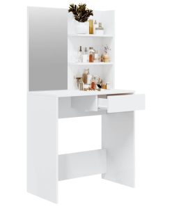 Toeletta Con Specchio Bianco Lucido 74,5x40x141 cm