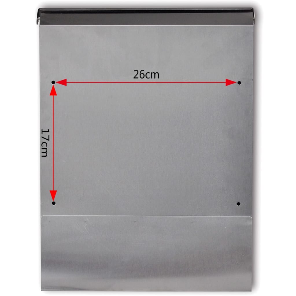 Casetta Della Posta In Acciaio Inossidabile 30 X 12 X 40 cm