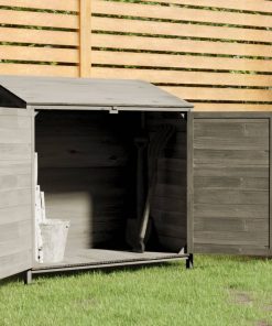 Capanno Da Giardino Antracite 102x52x112cm Legno Massello Abete