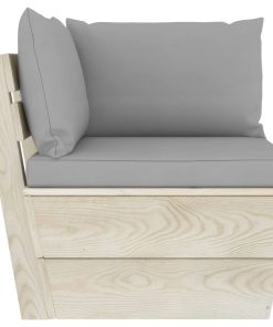 Divano Da Giardino A 2 Posti Su Pallet Con Cuscini Legno Abete