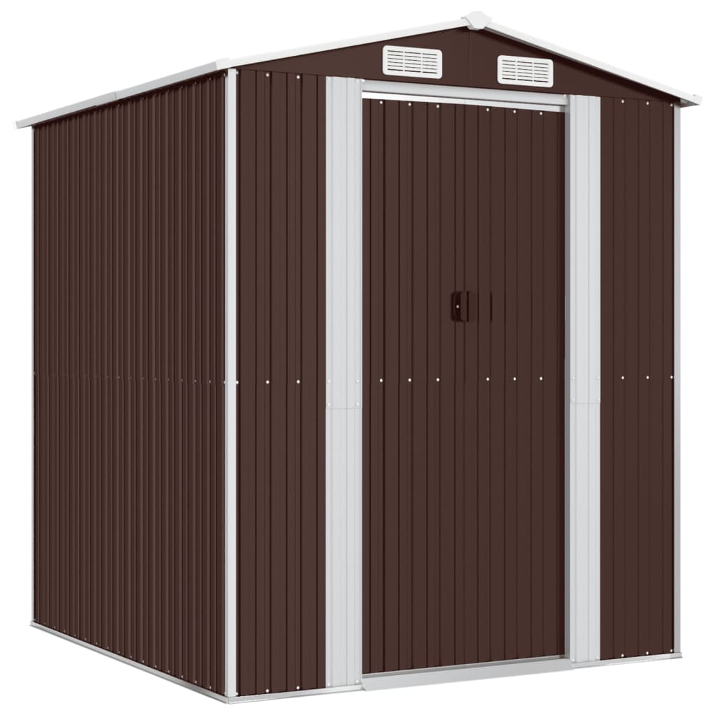 Capanno Da Giardino Marrone Scuro 192x191x223cm Acciaio Zincato